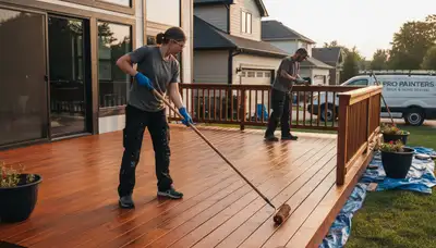 Bradenton, FL deck staining by professional painters for coastal wood protection and curb appeal