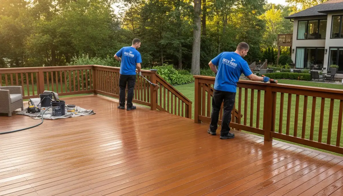 Bradenton, FL deck staining by professional painters to protect wood from sun, humidity, and salt air