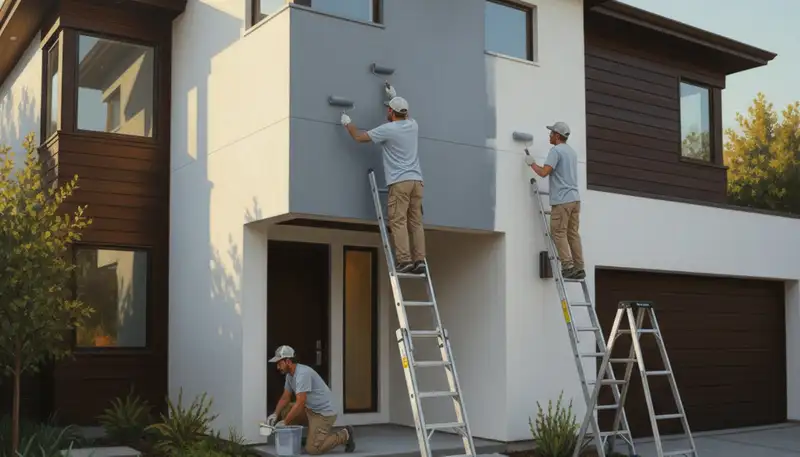 Bradenton, FL house painters applying exterior paint on a home for durable curb appeal