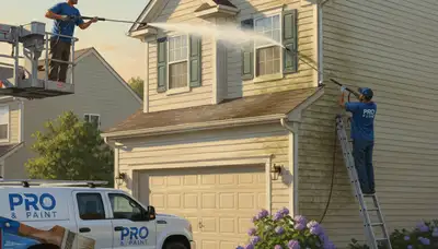 Bradenton Paint Pros pressure cleaning vinyl siding in Bradenton, FL to remove mold and grime