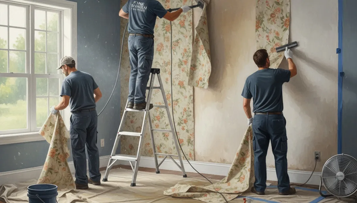 Bradenton, FL wallpaper removal for smooth wall prep by professional painters