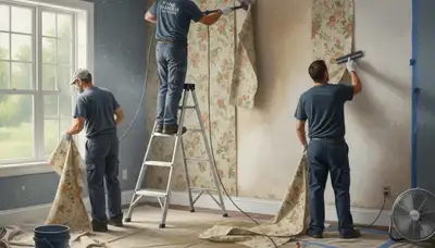 Bradenton, FL wallpaper removal for smooth wall prep by professional painters